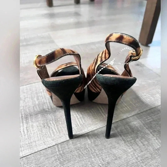 Sergio Rossi animal print pony hair slingback heels - Picture 3 of 7